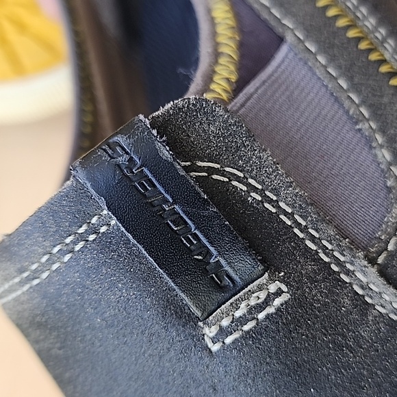 Skechers Men Talon Charcoal Slip on Distressed Leather Loafers Shoes Size 9 - Picture 12 of 12